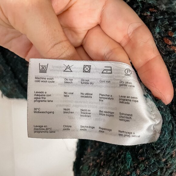 Espirit Wool Blend Exposed Seam Granola Sweater Indie Sleaze, Size Small - Picture 6 of 10